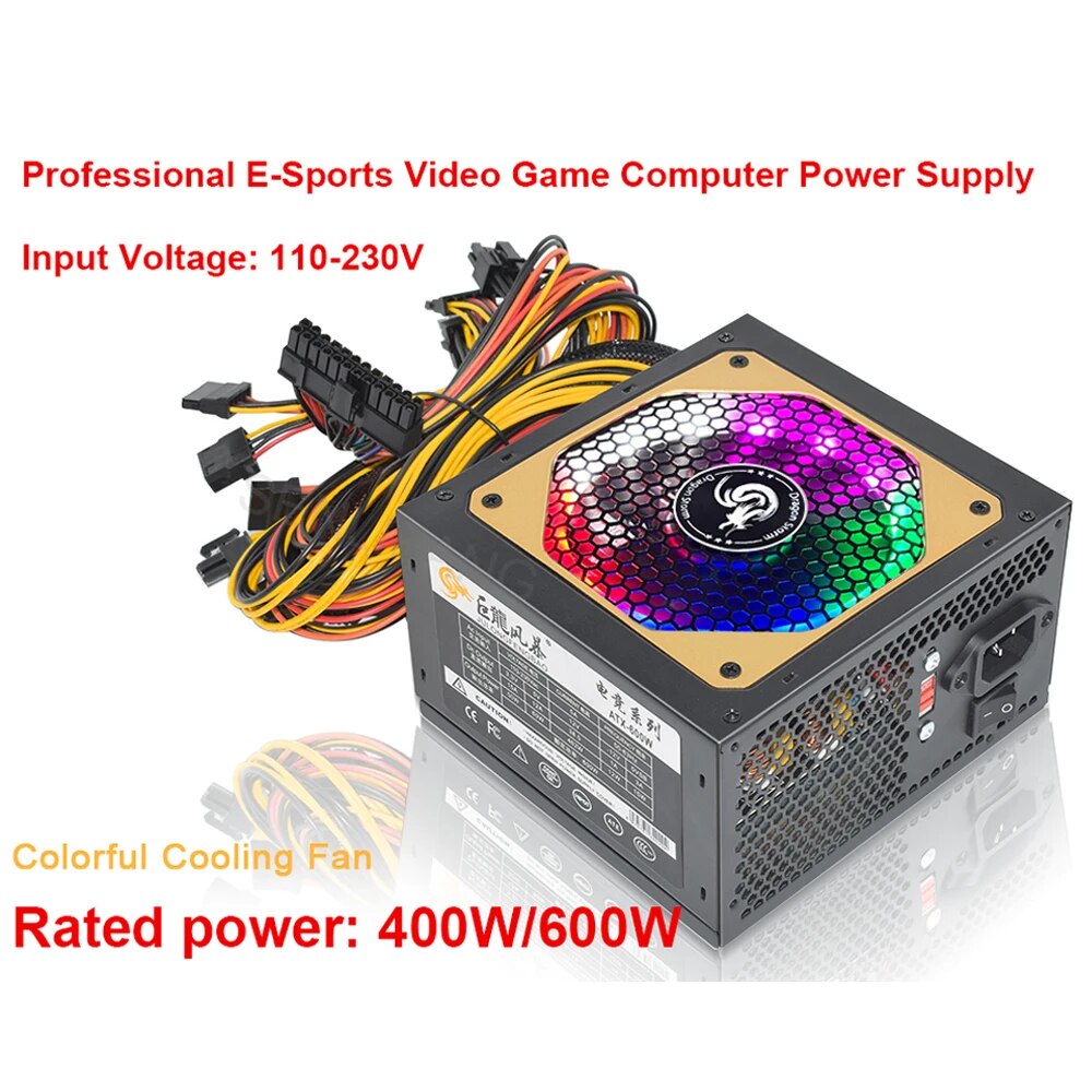 ATX 400W 600W 110-230V RGB 12V – Power Supply 750W recenzja i cena